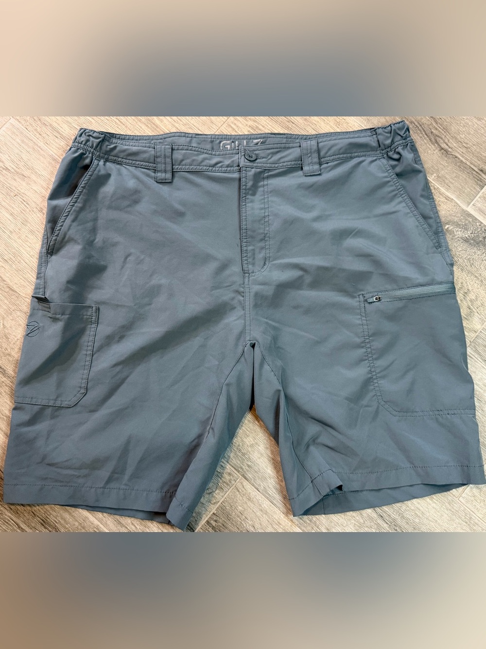 Gillz Steel Blue Cargo Fishing Hiking Shorts XXL Mesh Relaxed Comfortable